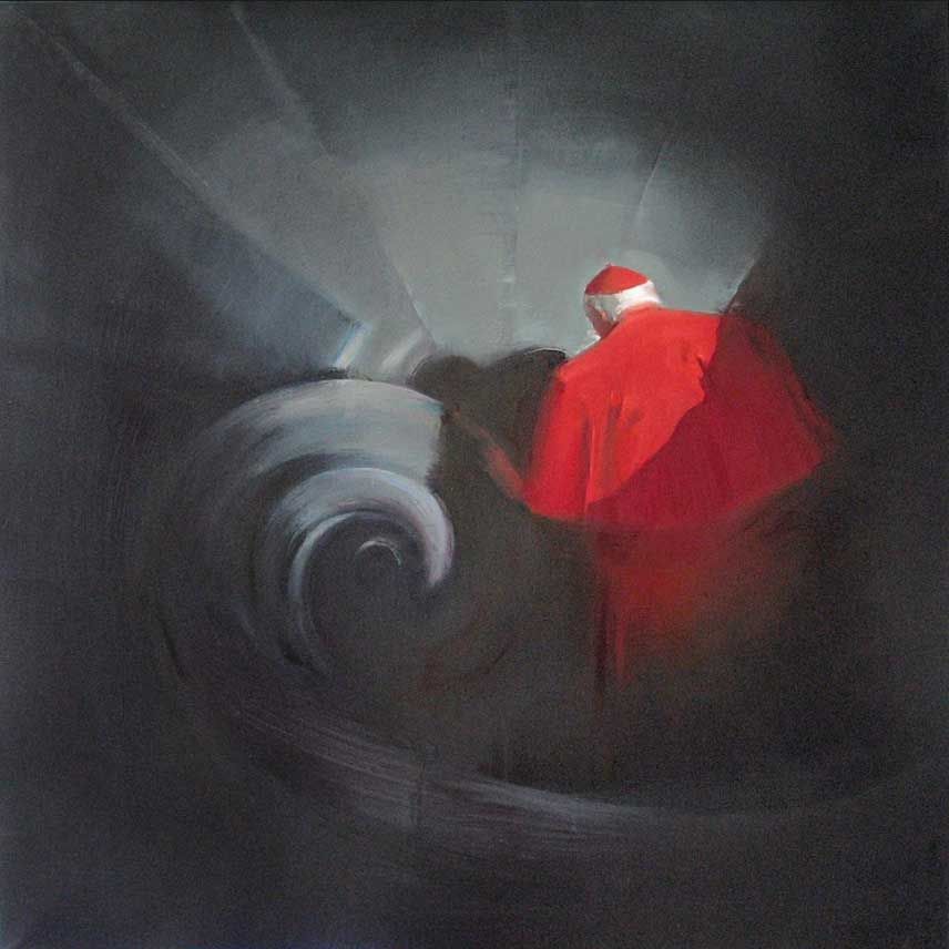 Original painting by Sergi Kornievsky "In the basements of the Vatican" Contemporary art in Satija Gallery