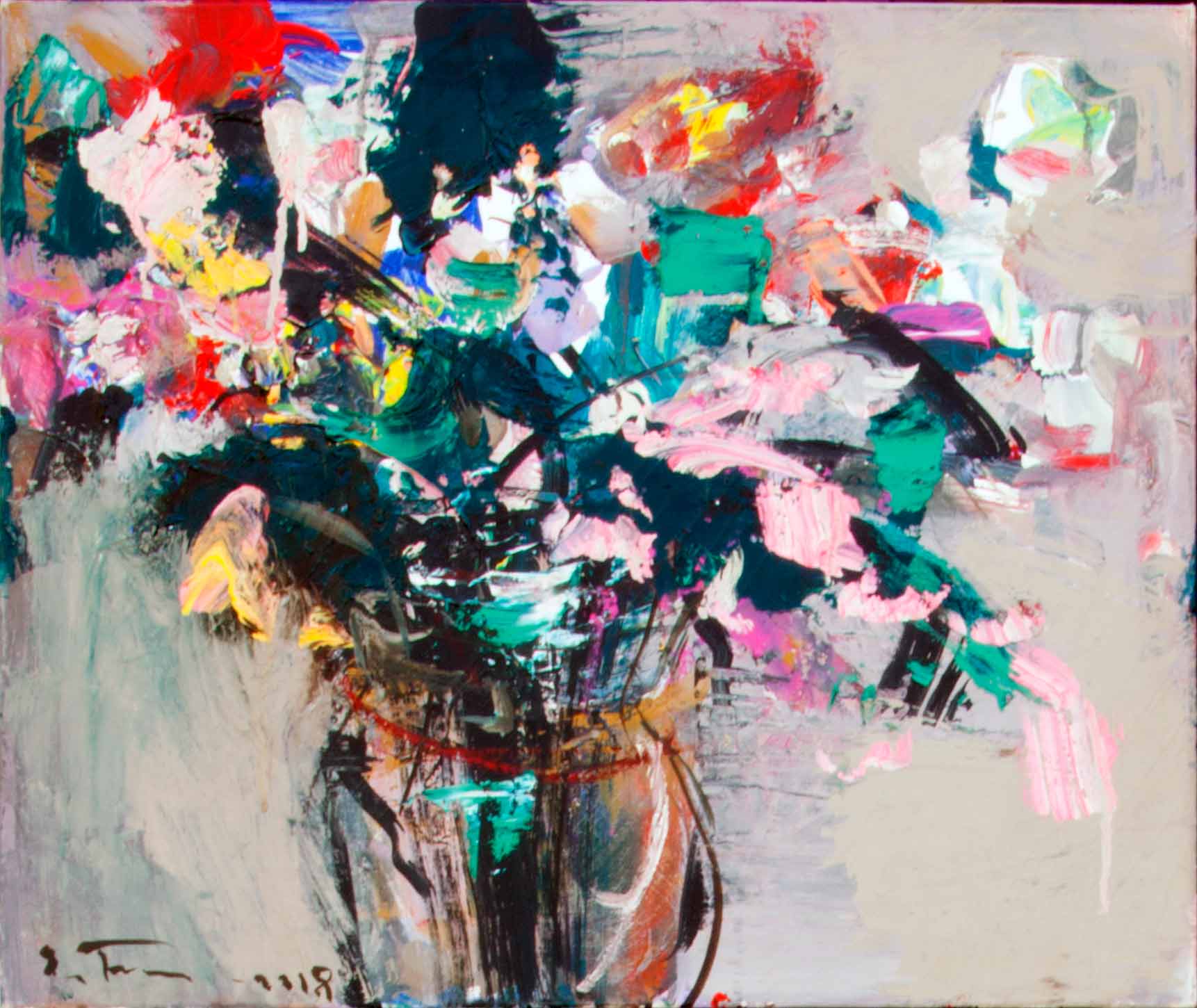 Original painting by Eduard Belsky. "Bouquet in a vase" Contemporary art in Satija Gallery