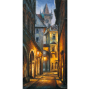 Evening streets of Prague - Building - Street Light - House - Art - Painting - Tints And Shades - City - Landscape - Road - Visual Arts - Street - Medieval Architecture - Evening - Light Fixture - Cobblestone - History - Natural Landscape - Still Life - 