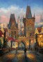 Towers of the Charles Bridge. Painting with a palette knife 