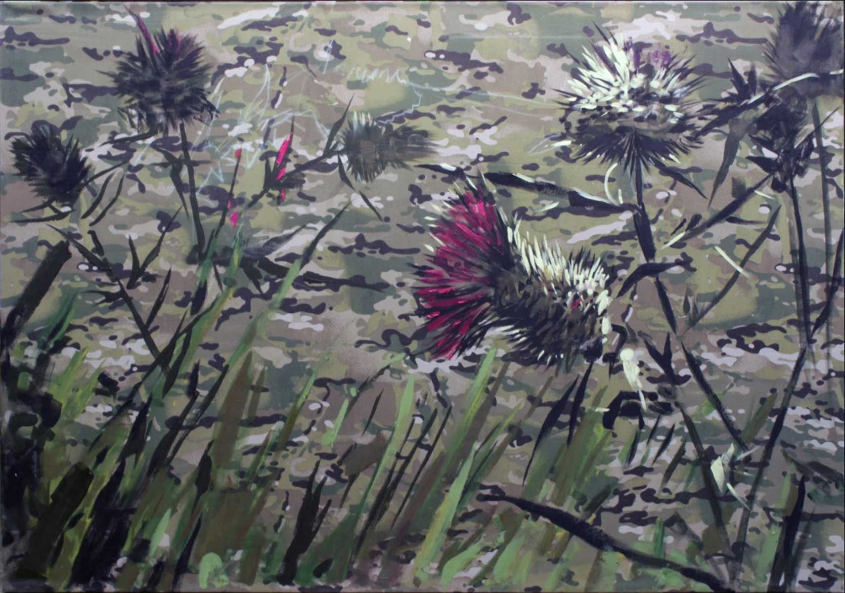 Original painting by Ed Potapenkov. "Thistles" Contemporary art in Satija Gallery. Oil on canvas