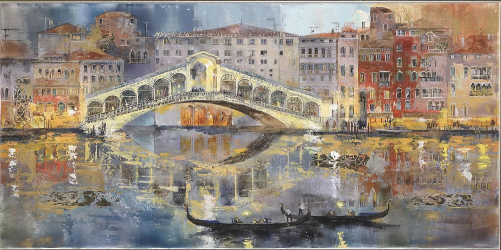 Water. Paint. Building. Art Paint. Watercourse. Painting. Art. Waterway. Boat. City. Bridge. Reflection. Visual Arts