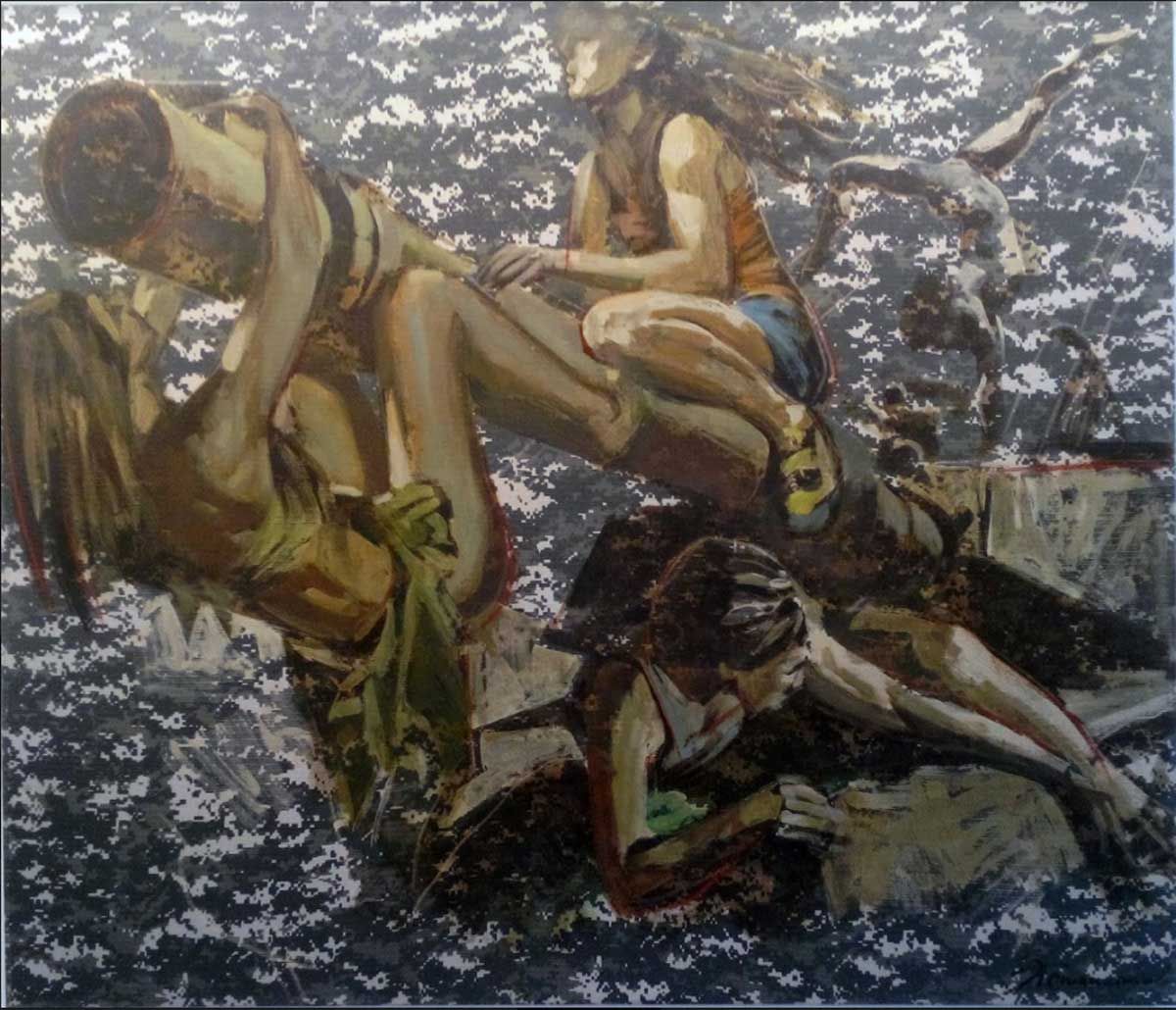 Original painting by Ed Potapenkov. "Amazons" Contemporary art in Satija Gallery