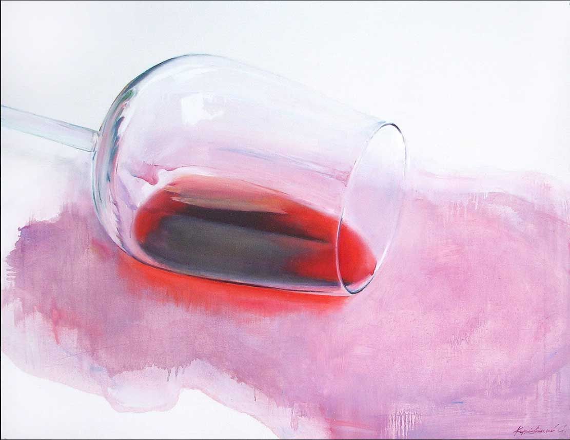 Original painting by Ed Potapenkov. "Spilled wine" Contemporary art in Satija Gallery