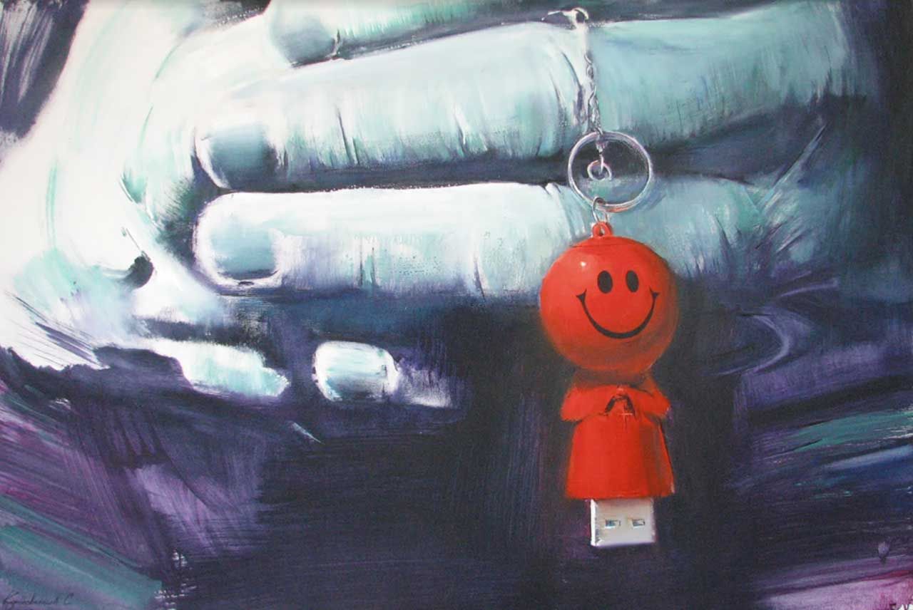 Original painting by Sergi Kornievsky. "Keychain" Contemporary art in Satija Gallery