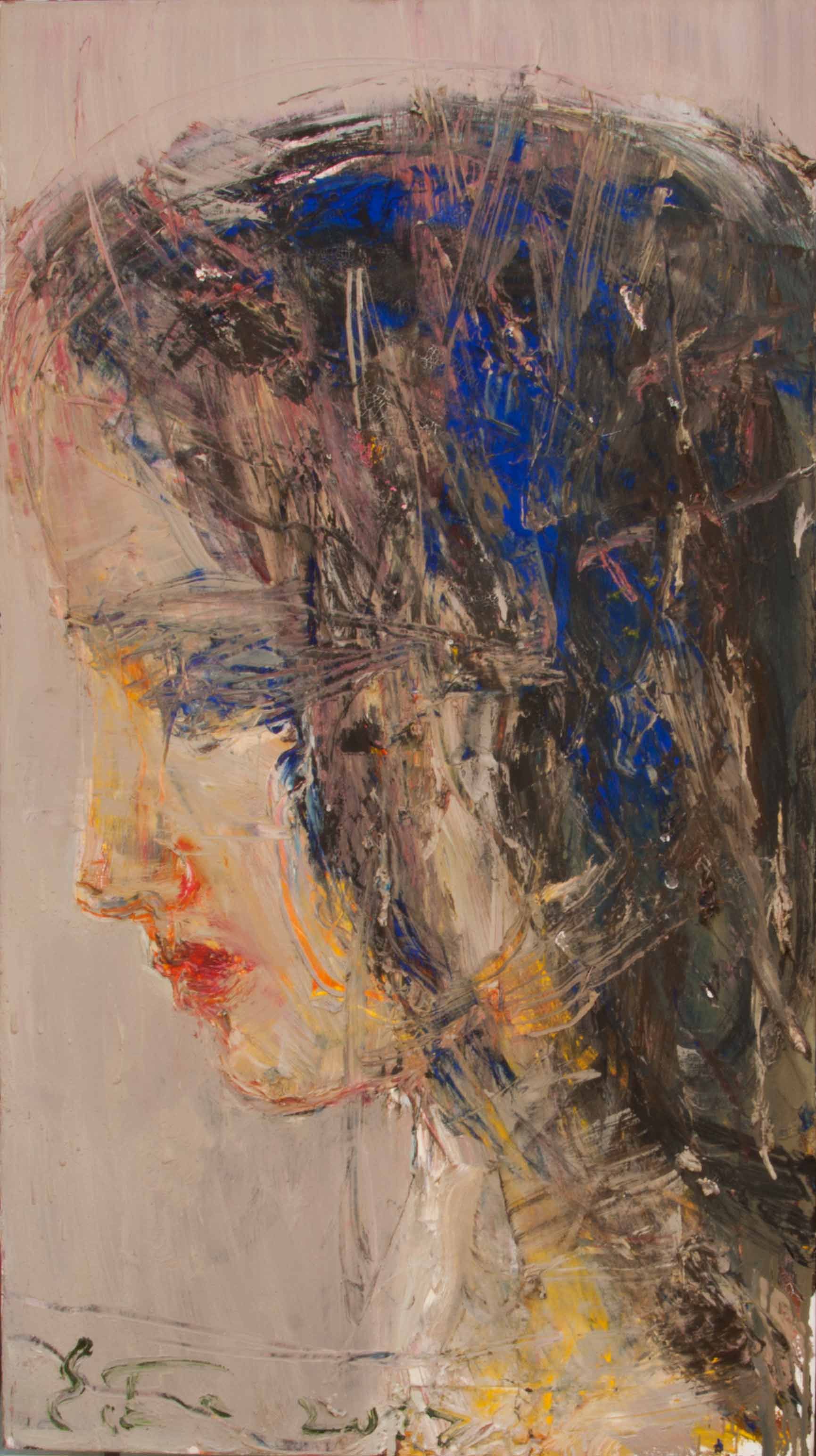 Original painting by Eduard Belsky. "Portrait of a girl in a profile" Contemporary art in Satija Gallery